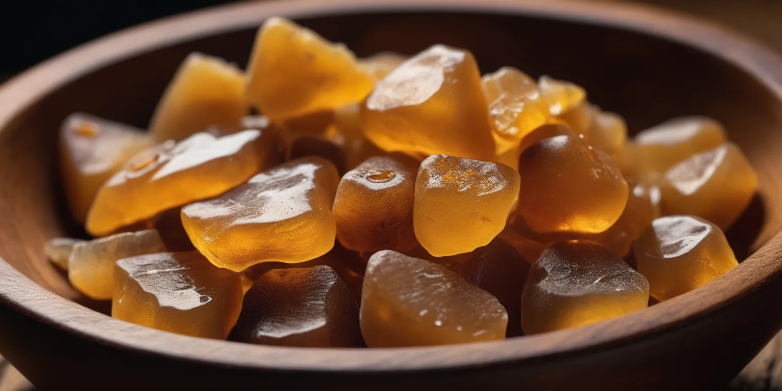 Raw frankincense resin tears, pale golden and translucent